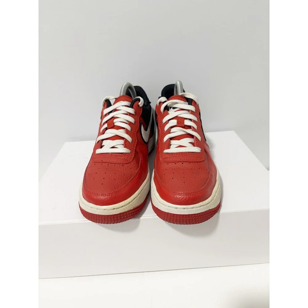 Nike Air Force 1 LV8 1GS Low Kids 6.5Y Mystic Red Black Suede Leather Sneaker